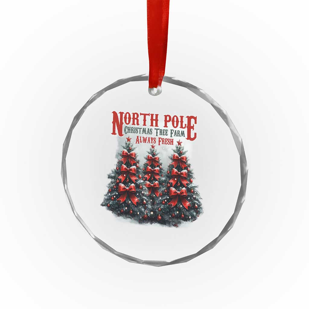 Xmas Coquette Crystal Glass Ornament North pole Christmas Tree Farm Always Fresh TS09