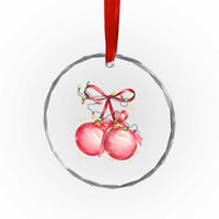 Xmas Coquette Pink Baubles Bow Crystal Glass Ornament TS11