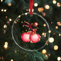 Xmas Coquette Pink Baubles Bow Crystal Glass Ornament TS11