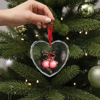 Xmas Coquette Pink Baubles Bow Heart Crystal Glass Ornament - Wonder Print Shop