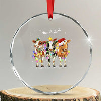 Xmas Cow Crystal Glass Ornament Cow Lover Xmas Gifts TS10