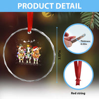 Xmas Cow Crystal Glass Ornament Cow Lover Xmas Gifts TS10