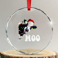 Xmas Cow Crystal Glass Ornament Funny Cow Lover Xmas Gift Farm TS10