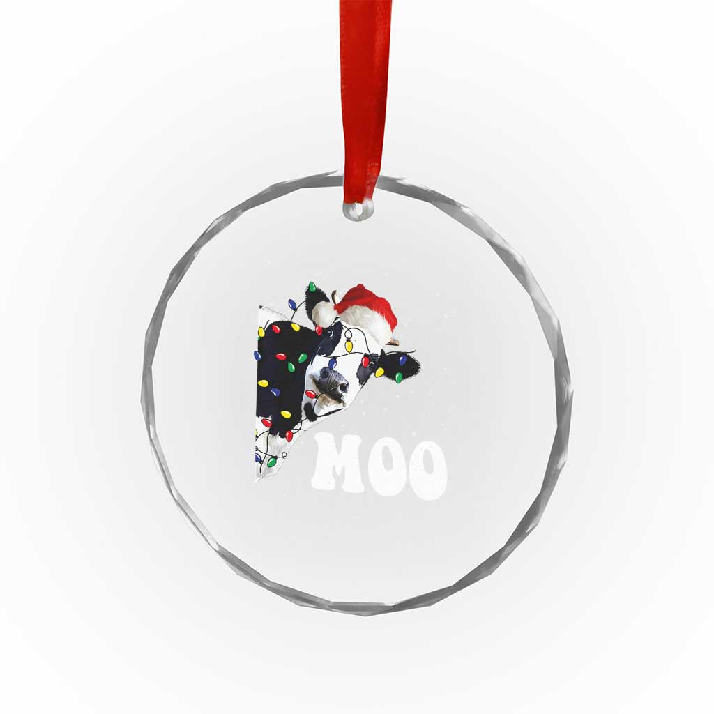 Xmas Cow Crystal Glass Ornament Funny Cow Lover Xmas Gift Farm TS10