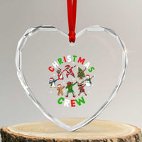 Xmas Crew Heart Crystal Glass Ornament Black African American Santa Reindeer Snowman Dabbing - Wonder Print Shop