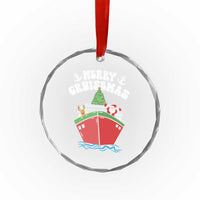 Xmas Cruising Crystal Glass Ornament Family Christmas Holiday Santa Reindeer Cruise Ship TS09