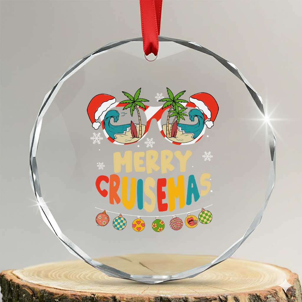 Xmas Cruising Crystal Glass Ornament Merry Cruisemas Palm Tree Sunglass Cruise TS09