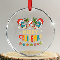 Xmas Cruising Crystal Glass Ornament Merry Cruisemas Palm Tree Sunglass Cruise TS09