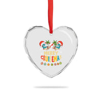 Xmas Cruising Heart Crystal Glass Ornament Merry Cruisemas Palm Tree Sunglass Cruise - Wonder Print Shop