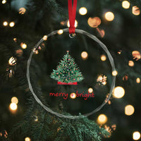 Xmas Crystal Glass Ornament Merry And Bright Retro Xmas Tree Wagon TS11