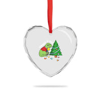 Xmas Cute Dinosaur Heart Crystal Glass Ornament Struggle Is Real - Wonder Print Shop