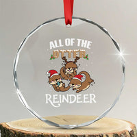 Xmas Cute Otter Crystal Glass Ornament All Of The Otter Reindeer TS09