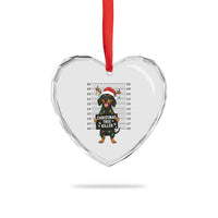 Xmas Dachshund Heart Crystal Glass Ornament Funny Xmas Tree Killer - Wonder Print Shop