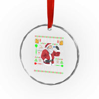 Xmas Dart Lover Crystal Glass Ornament Feliz Navidarts Santa Navidad Ugly Sweater TS02