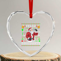 Xmas Dart Lover Heart Crystal Glass Ornament Feliz Navidarts Santa Navidad Ugly Sweater - Wonder Print Shop
