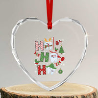 Xmas Dentist Heart Crystal Glass Ornament Ho Ho Ho Tooth Dental - Wonder Print Shop