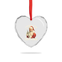 Xmas Dentist Heart Crystal Glass Ornament I Know You Didn't Floss Dental Santa - Wonder Print Shop
