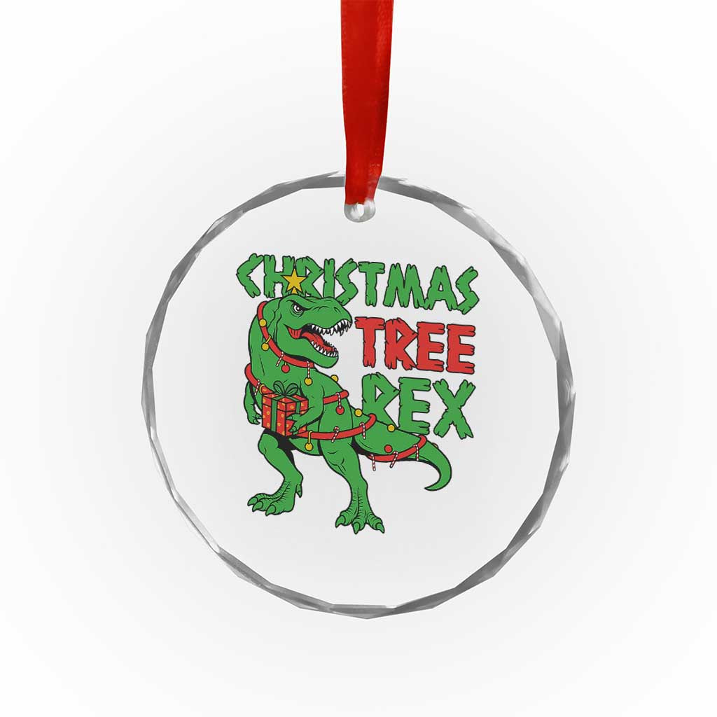 Xmas Dinosaur Crystal Glass Ornament Funny Tree Rex Xmas Light TS12