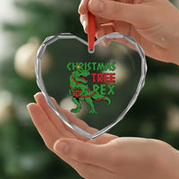 Xmas Dinosaur Heart Crystal Glass Ornament Funny Tree Rex Xmas Light - Wonder Print Shop