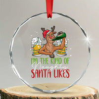 Xmas Drinking Crystal Glass Ornament Reindeer Beer Drunk I'm The Kind Of Naughty Santa Likes TS09