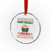 Xmas Dumpster Fire Crystal Glass Ornament Warm Holiday Wishes TS02