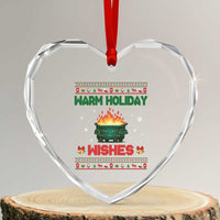 Xmas Dumpster Fire Heart Crystal Glass Ornament Warm Holiday Wishes - Wonder Print Shop