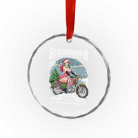 Xmas Female Santa Motorcycle Crystal Glass Ornament Sleighrider Custom Toys For Bad Kids Too TS11