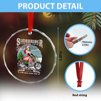Xmas Female Santa Motorcycle Crystal Glass Ornament Sleighrider Custom Toys For Bad Kids Too TS11