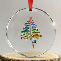 Xmas Fishing Crystal Glass Ornament Colorful Fish Aquatic Christmas Tree Fisherman TS09