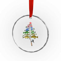 Xmas Fishing Crystal Glass Ornament Colorful Fish Aquatic Christmas Tree Fisherman TS09