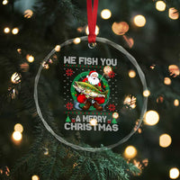 Xmas Fishing Crystal Glass Ornament We Fish You A Merry Christmas Santa Fisherman TS09
