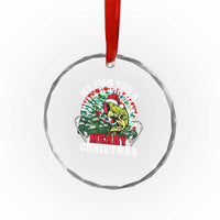 Xmas Fishing Crystal Glass Ornament We Fish You A Merry Christmas Santa Hat TS09