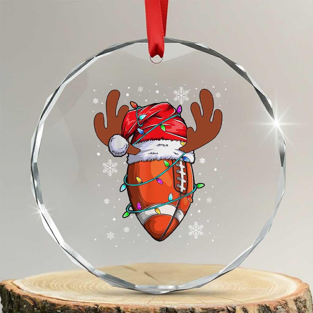 Xmas Football Crystal Glass Ornament For Men Boys Santa Sports Player TS10