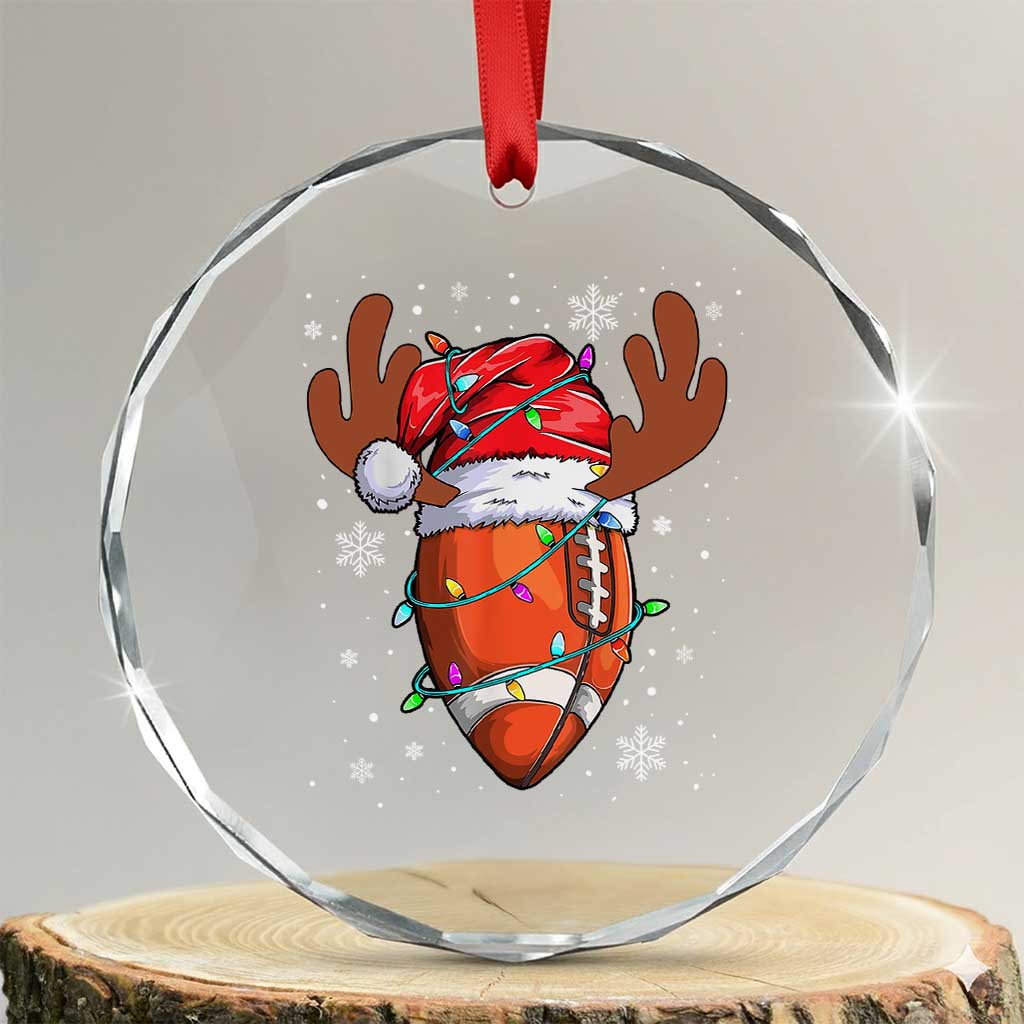 Xmas Football Crystal Glass Ornament For Men Boys Santa Sports Player - Wonder Print Shop