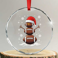 Xmas Football Crystal Glass Ornament Rugby Snowman Xmas Festive Holiday Sports TS02