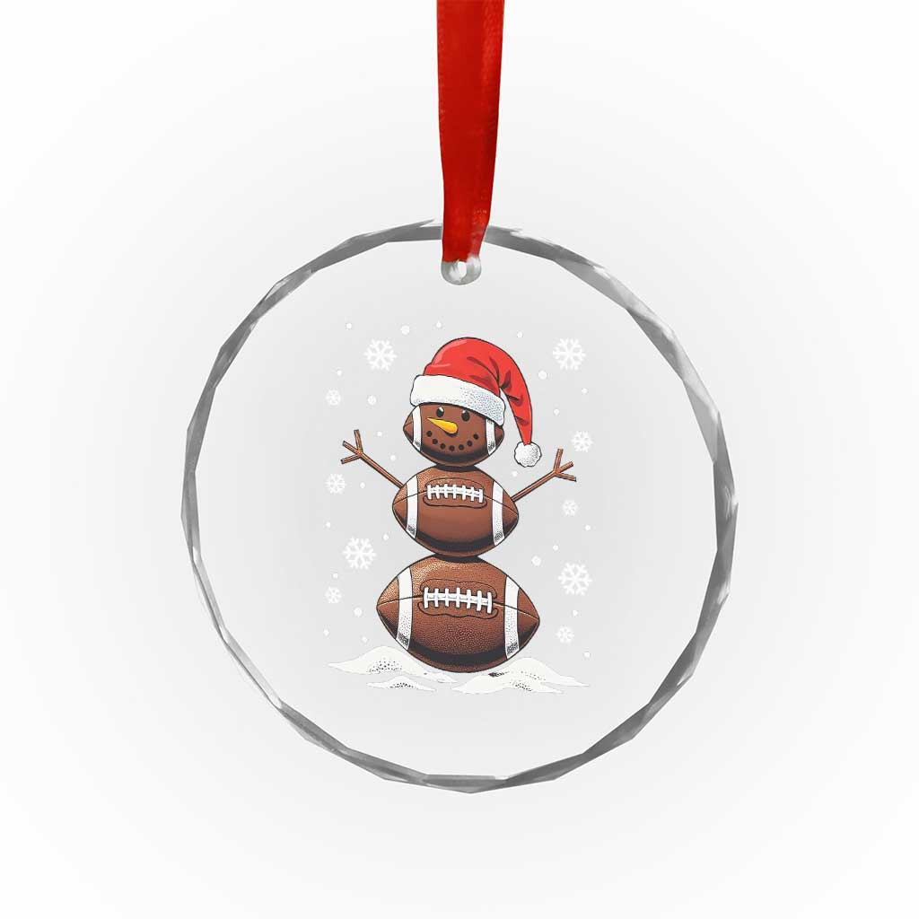 Xmas Football Crystal Glass Ornament Rugby Snowman Xmas Festive Holiday Sports TS02