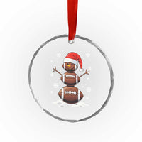 Xmas Football Crystal Glass Ornament Rugby Snowman Xmas Festive Holiday Sports TS02