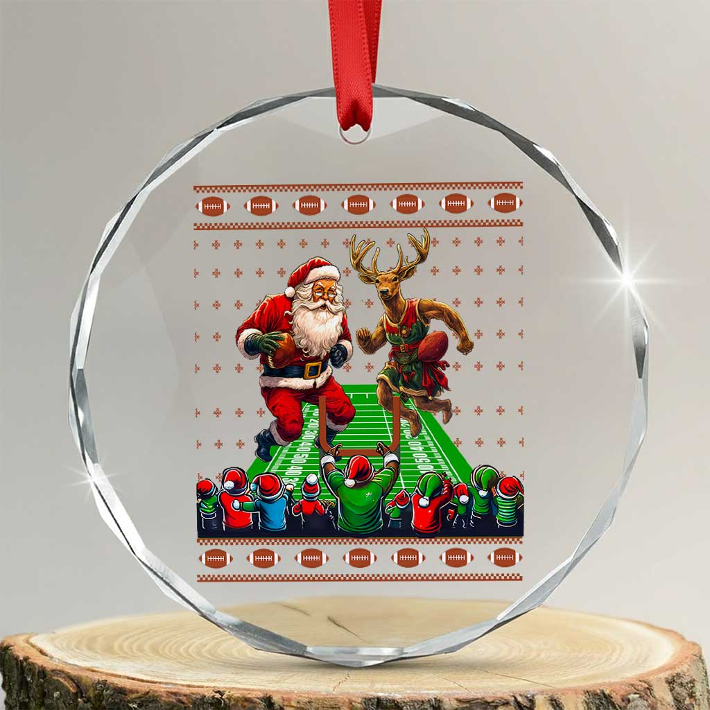 Xmas Football Crystal Glass Ornament Santa Reindeer Football Match TS09