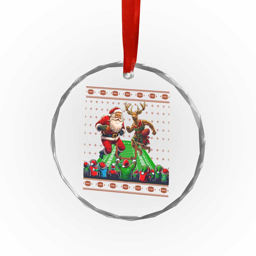 Xmas Football Crystal Glass Ornament Santa Reindeer Football Match TS09
