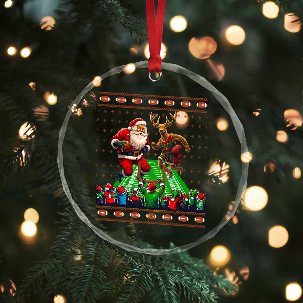 Xmas Football Crystal Glass Ornament Santa Reindeer Football Match TS09