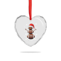 Xmas Football Heart Crystal Glass Ornament Rugby Snowman Xmas Festive Holiday Sports - Wonder Print Shop