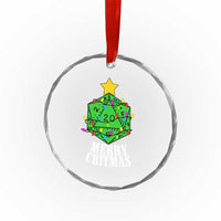 Xmas Gamer Crystal Glass Ornament Merry Critmas D20 RPG Gaming Xmas Tree TS02