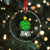 Xmas Gamer Crystal Glass Ornament Merry Critmas D20 RPG Gaming Xmas Tree TS02