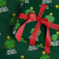 Xmas Gamer Wrapping Paper Roll Merry Critmas D20 RPG Gaming Xmas Tree