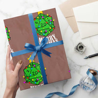 Xmas Gamer Wrapping Paper Roll Merry Critmas D20 RPG Gaming Xmas Tree