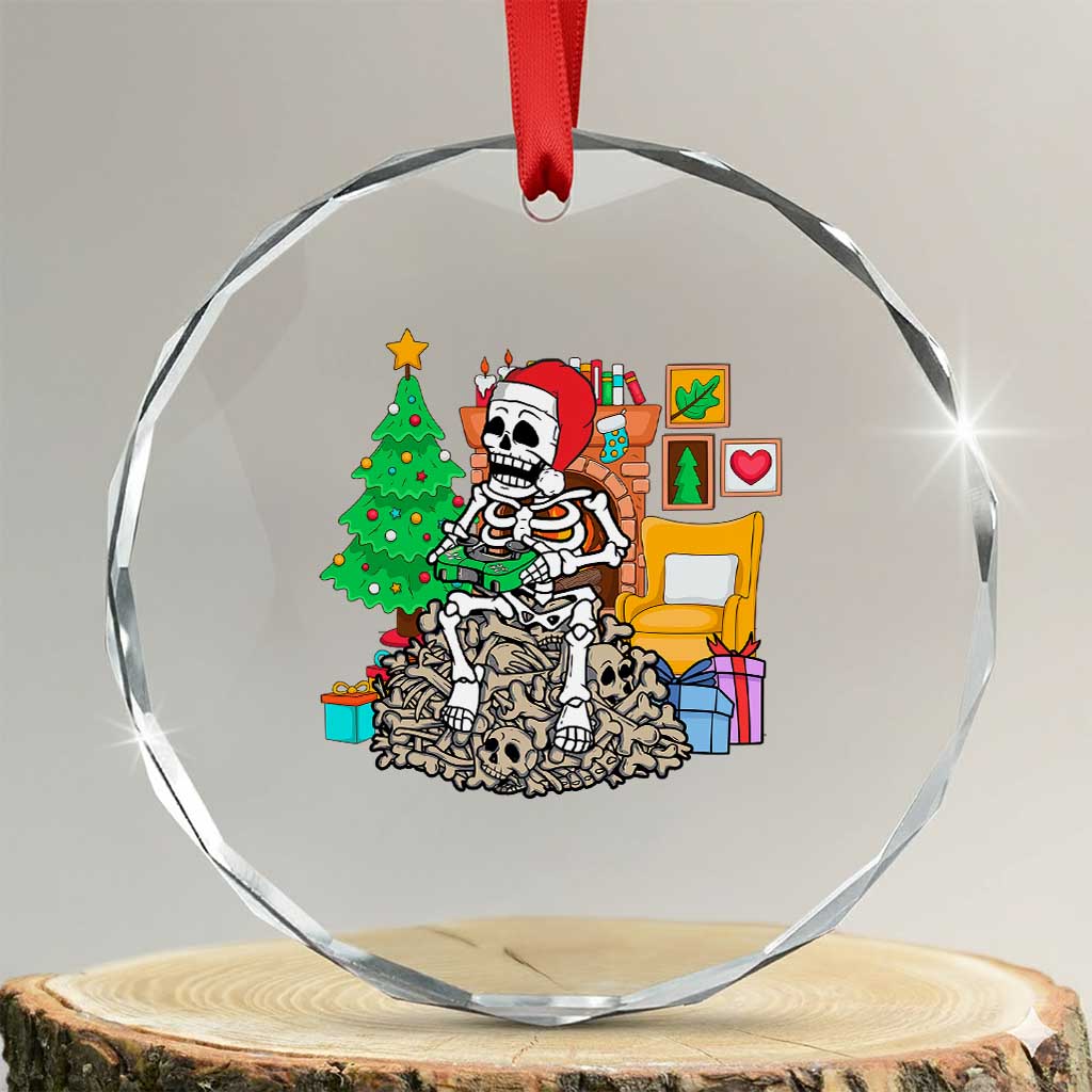 Xmas Gamer Skeleton Gaming Crystal Glass Ornament TS09