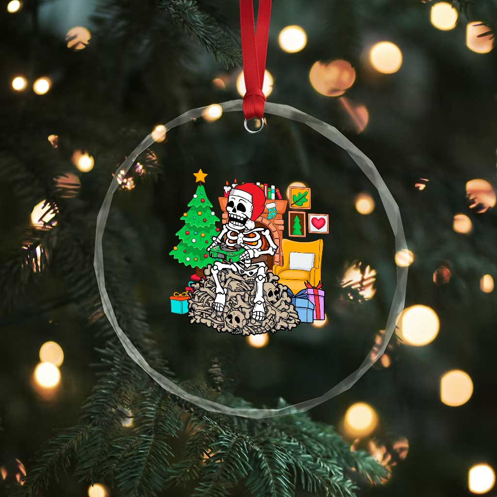 Xmas Gamer Skeleton Gaming Crystal Glass Ornament TS09