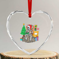 Xmas Gamer Skeleton Gaming Heart Crystal Glass Ornament - Wonder Print Shop