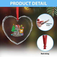 Xmas Gamer Skeleton Gaming Heart Crystal Glass Ornament - Wonder Print Shop