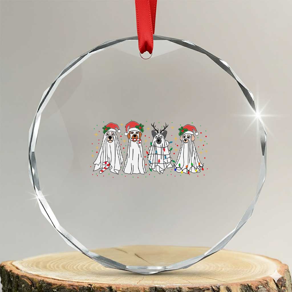 Xmas Ghost Dog Crystal Glass Ornament TS10